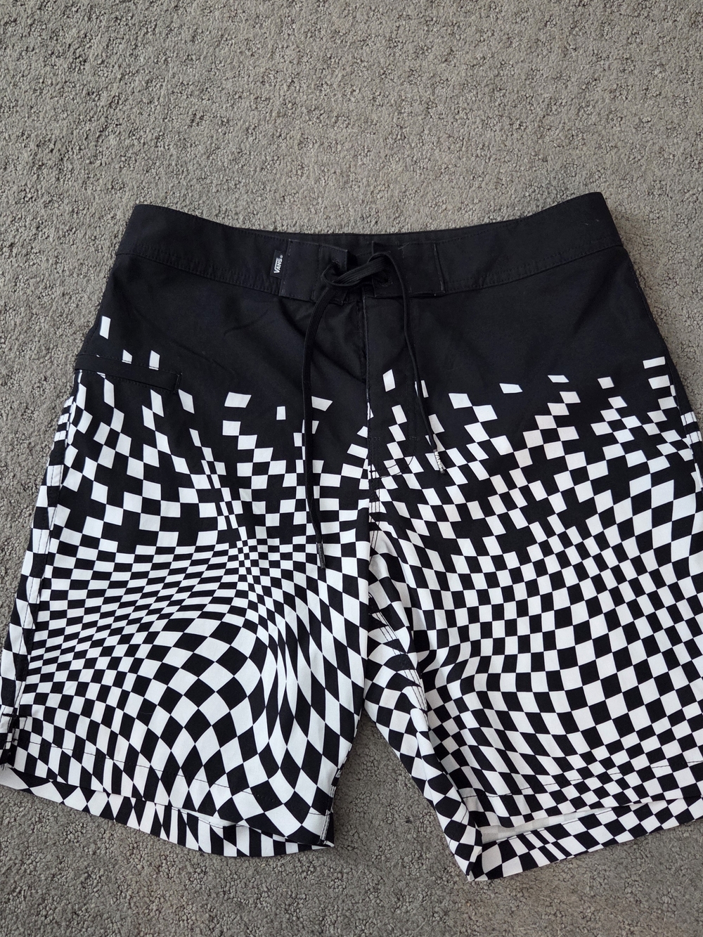 Vans Black & White Checkerboard Men’s Swim Trunks sz 30